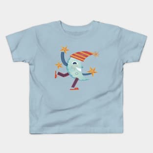 Sleepy Moon and Stars Kids T-Shirt